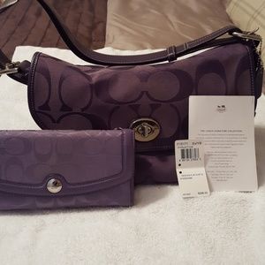 Coach signature bag and wallet
